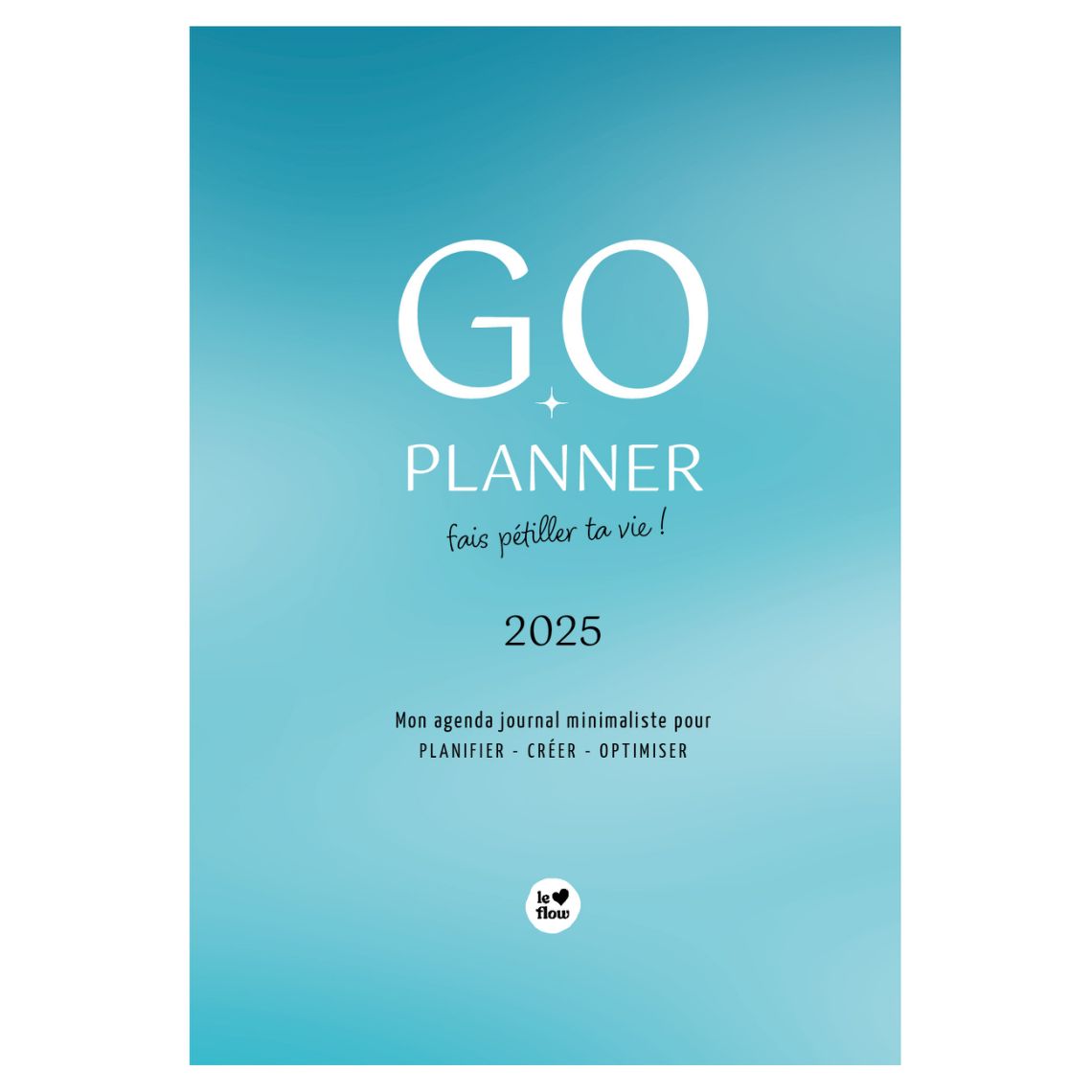 2025 Agenda planner dégradé bleu turquoise