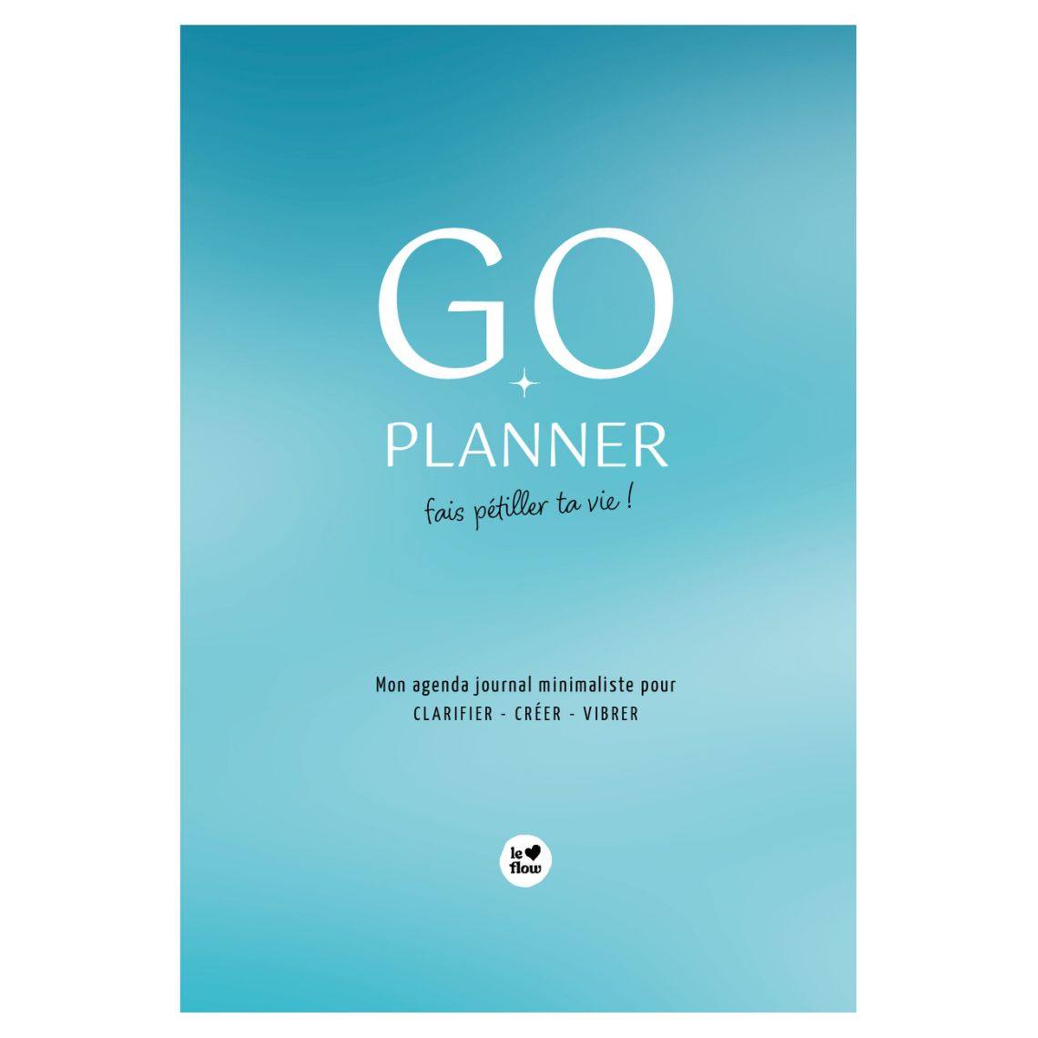 Agenda planner dégradé bleu turquoise- non daté