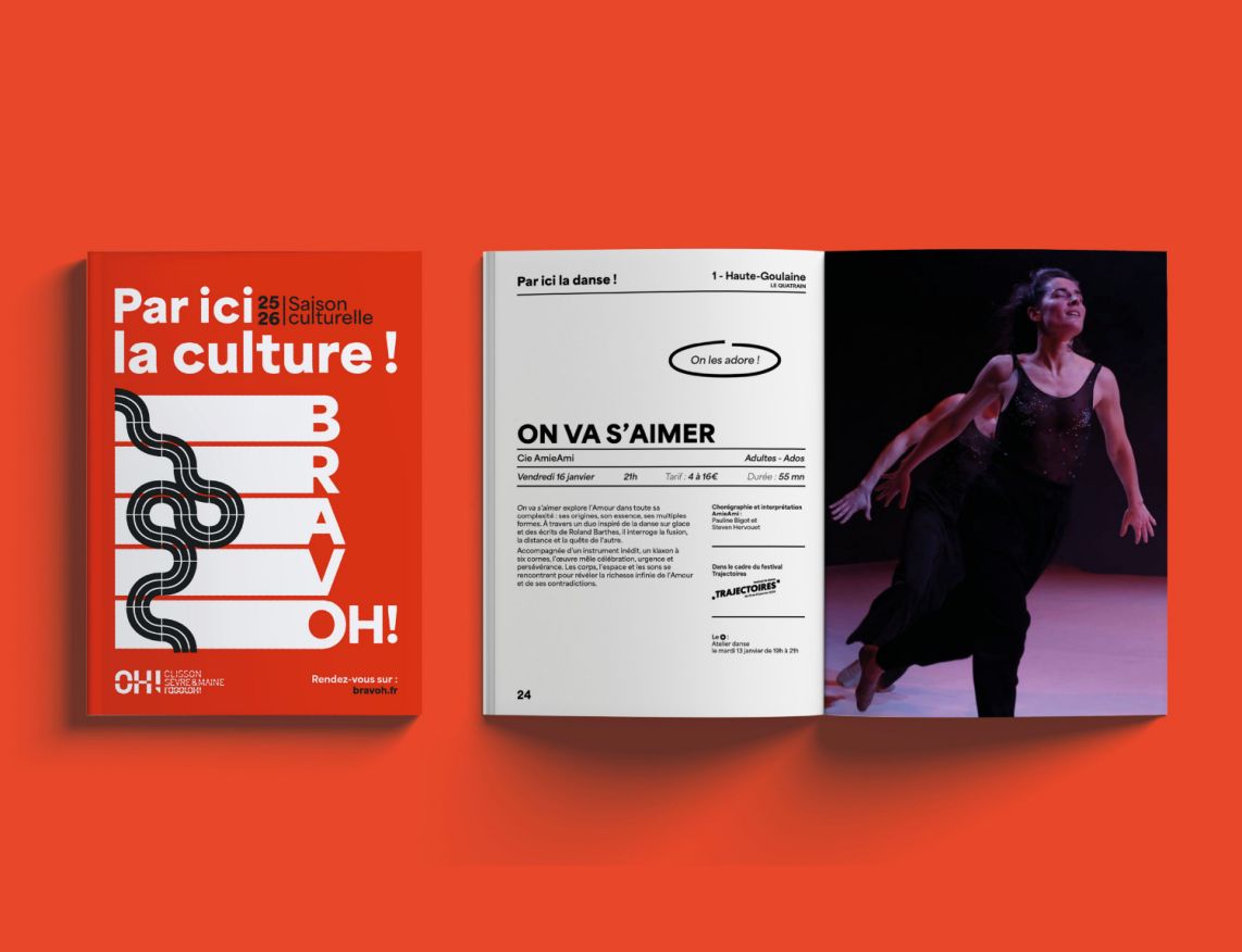 Le service communication m'a fait confiance pour réaliser d'après une charte graphique existante, les supports de la saison culturelle 2025-2026.