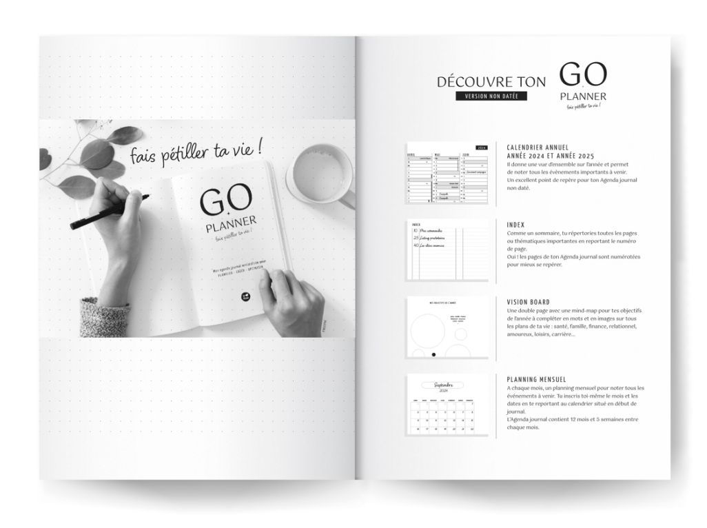 Agenda journal perpétuel : démarrage à tout moment de l’année