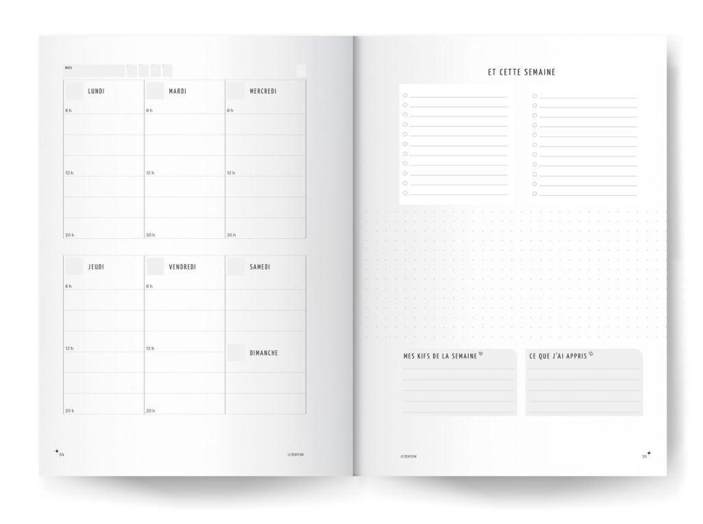 Semainier pour les rendez-vous et des to-do-list pour prioriser tes tâches