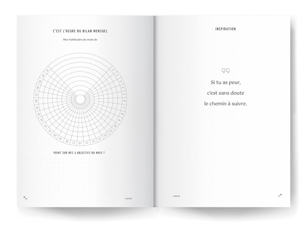 En fin de mois, un tracker pour le suivi des habitudes et une citation inspirante pour faire une pause