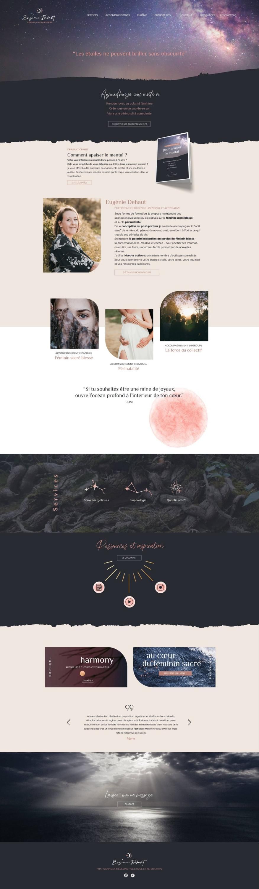 Logo et site internet pour coach en médecine alternative- Le coeur flow - Florence Le Rolland