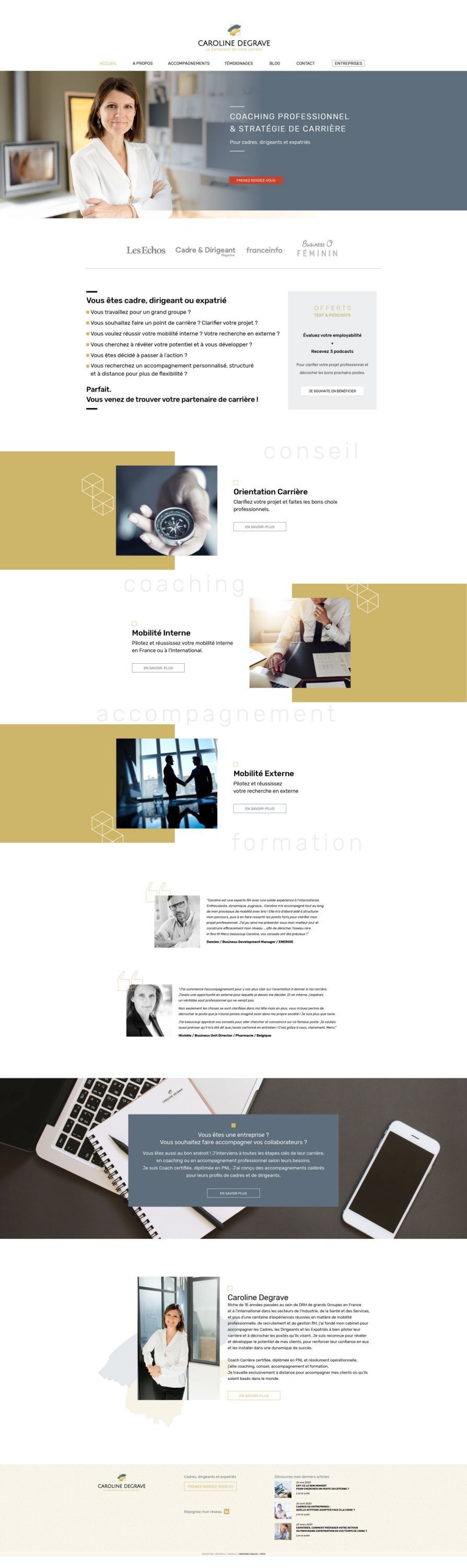 Design site internet pour une coach btob
